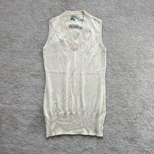 Beth Bowley 100% Cashmere Cream White Sweater Vest Size M